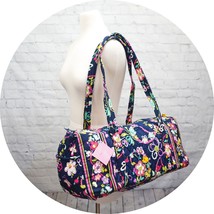 NWT ❤️ VERA BRADLEY Ribbons Small 18" Duffel Overnight Navy Breast Cancer Floral - $49.99