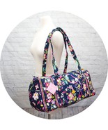 NWT ❤️ VERA BRADLEY Ribbons Small 18&quot; Duffel Overnight Navy Breast Cance... - £39.83 GBP