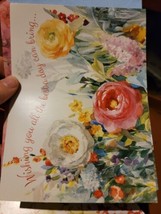 Vintage Greeting Card 1990s Made In USA  Wishing You All The Best Flowers - £6.59 GBP