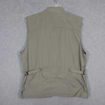 Scandia Woods Men&#39;s Fishing Vest Brown Tan Zip Size Medium Pockets Travel - $15.35