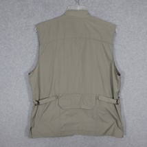 Scandia Woods Men&#39;s Fishing Vest Brown Tan Zip Size Medium Pockets Travel - £12.02 GBP