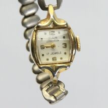 Vintage Elgin Starlite 17 Jewel Ladies Watch Wind Up Petite Stretch Band... - $39.19