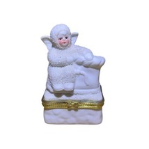 Vintage K’s Collection Snow Baby 2.5” x 1.5” Gold Tone Top Trinket Box - £10.97 GBP