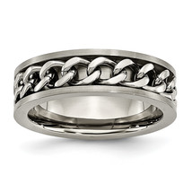 Chisel Titanium Brushed 7mm Chain Inlay Band TB251 - $74.25