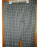 Faded Glory Black Plaid SIZE 18 Womens Parker Pant Stretch Slim Ankle Pant - £12.14 GBP