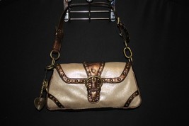 Nine West Shoulder Bag Purse Gold Bronze Metallic Chain Accessory NWOT - $19.80
