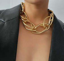 Punk Multi Layered Gold Color Chain Choker Necklace Jewelry for Women Hip Hop Bi - £3.32 GBP
