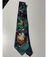 1996 Looney Tunes Mania Necktie - Taz Playing Golf with Marvin. Bugs and... - $7.59