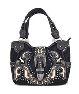 Womens [Carry] PU Leather Handbag Fashion Elegant Tote Bag BLACK - £40.36 GBP