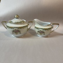 Noritake Arvana Japan Creamer Pitcher &amp; Sugar Bowl 89483 - $33.43