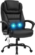 Big and Tall 500lbs Wide Seat Ergonomic Desk Chair with Lumbar Support, Black - £172.94 GBP
