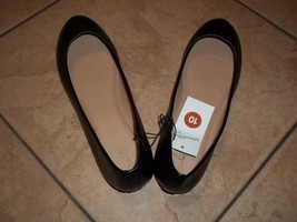 womens shoes flat ballet slipper look black size 10 nib - $9.50