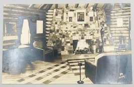 VTG 1930&#39;s DOPS RPPC Fireplace of States Bemidji MN Paul Bunyan House Postcard - £9.74 GBP