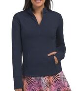 NWT TOMMY BAHAMA Maritime Navy Blue Long Sleeve Mock Golf Tennis Shirt - L - $909.70 MXN