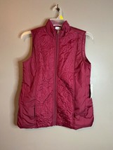 Kim Rogers Scroll Quilted Vest Sangria Size S - £11.21 GBP