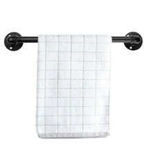 16 Inch Industrial Iron Pipe Towel Rack Holder - Heavy Duty Rustic Hand Towel Ba - £23.76 GBP