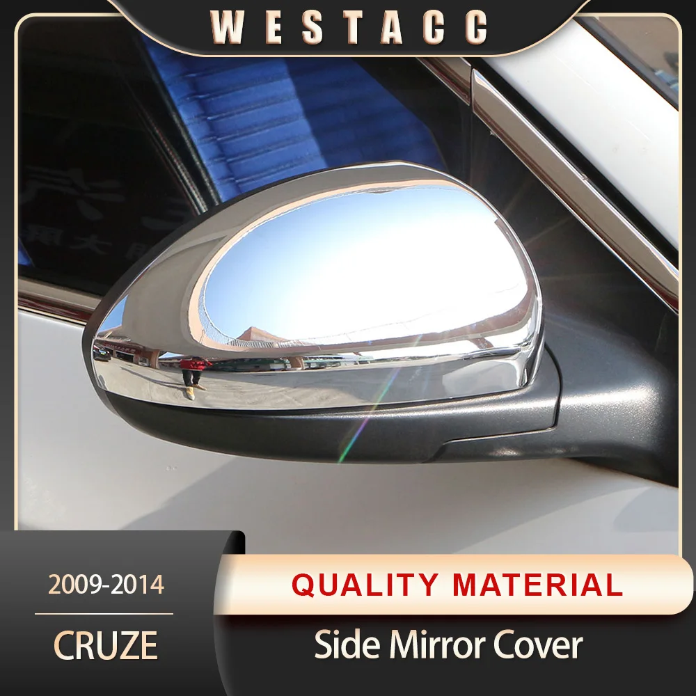 2Pcs ABS Chrome Car Rearview Side Mirror Cover Protector Sticker for Chevy Cruze - £79.52 GBP
