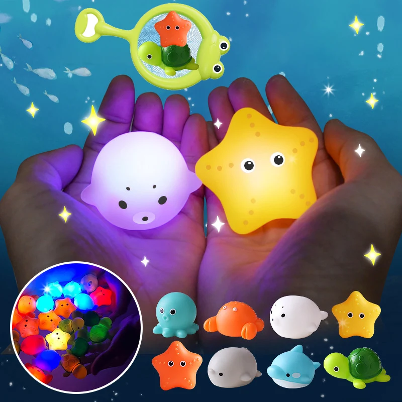 Baby Bath Toys Cute Luminous Floating Animals Swimming Water Light Play Fun - £9.61 GBP+