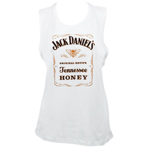 Jack Daniels Tennessee Honey Women&#39;s Muscle Tank Top White - £31.11 GBP