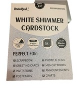 Uncle Paul white shimmer card stock 50 sheets 8 1/2 x 11 - $562.22 MXN