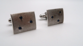 Vintage Sterling Silver ANSON Blue Accent Cufflinks - £23.65 GBP
