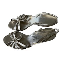 Salvatore Ferragamo Gold Metallic Leather Strap Heel Sandals Size 6.5B - $123.75