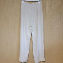 Shein Womens Dress Pants Slit Leg Wide Leg Side Zipper sz Large Cream - £14.29 GBP