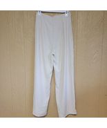 Shein Womens Dress Pants Slit Leg Wide Leg Side Zipper sz Large Cream - £14.34 GBP