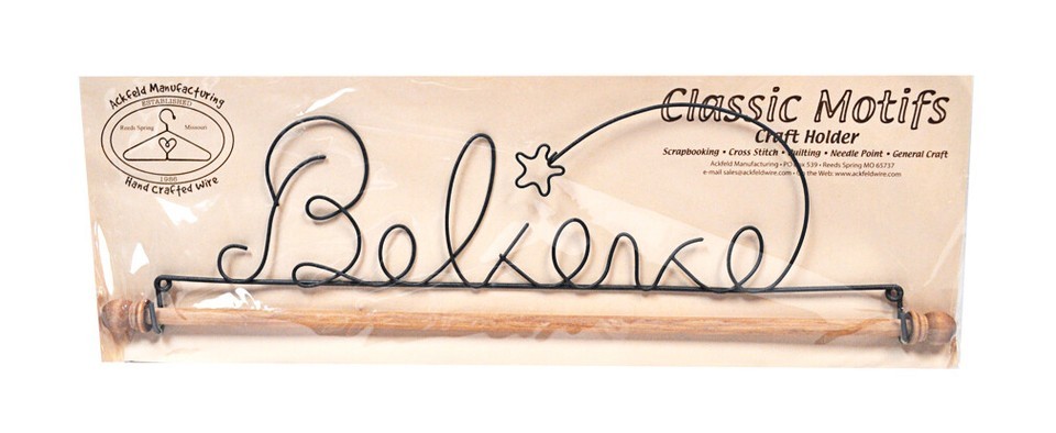 Classic Motifs Believe 16 Inch Fabric Holder With Dowel - $37.95