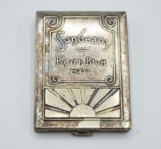 Silver Plate Cigarette Case Sunbeam Beach Bluff Massachusetts Souvenir - $59.29