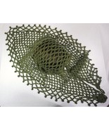 Handmade shawl. Openwork, green crochet shawl with shining thread. GR-5 - $80.00