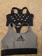 Lot of 2 Adidas Womens Extra Small Athletic Workout Sports Bra Size XS Excellent - £14.35 GBP