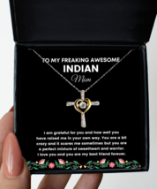 Necklace Present For Indian Mom - To My Freaking Awesome Mom - Jewelry Cross  - $49.95