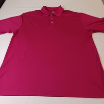 Pro Tour Cool Play Men&#39;s Fuschia Polo Shirt Size 2XLT Short Sleeve Polye... - $216.69 MXN