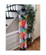 PrettyLittleThing US 12 Multicolor Pleated Cowl Neck Maxi Dress Spaghett... - €23,78 EUR