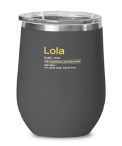 Wine Glass Tumbler Stainless Steel Funny Lola Grandmother Nana  - £24.79 GBP