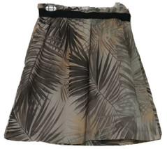 H&amp;M Womens Brown Tan Green Plant Leaves Elastic Waist Lined Skirt Size 6 New - £7.62 GBP