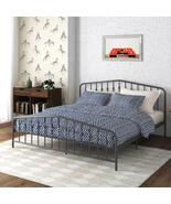 NEW KING SIZE VINTAGE GUNMETAL GRAY BED FRAME HEADBOARD FOOTBOARD NOVOGRATZ - $271.50