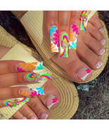 48pcs Sweet Summer Press on Nails Set + Beach Wearable French False Toen... - $164.85 MXN+