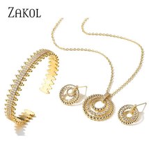 3 Pcs Fashion AAA+ CZ Zirconia Round Hollow Out Dangle Earrings Necklace Bangle  - £28.90 GBP