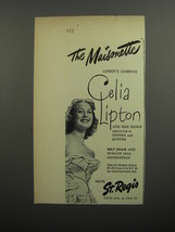 1952 Hotel St. Regis Ad - The Maisonette London's Charming Celia Lipton - $18.49