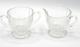 Viking Handmade Glass Sugar Creamer Clear/w Hint of Glow Under UV Mid-Century - £30.32 GBP