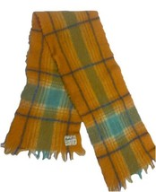 Vintage Hamilton Childrens Wool &amp; Mohair Tartan Orange Scarf - £18.97 GBP