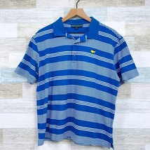 Masters Collection Striped Golf Polo Shirt Blue White Pima Cotton Mens L... - $39.59