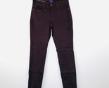 NYDJ Women&#39;s 6P Jeans Maroon Solid Denim Alina Legging Lift Tuck Skinny AL - $19.99