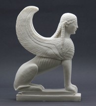 Griechische Sphinx von Naxos Frau Löwe Guss Marmor Skulptur Statue Museu... - $69.98