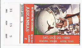 1990 NCAA College Football Ticket Stub Arkansas @ Texas October 20th 10/20/90 - £11.37 GBP