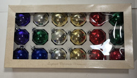 VTG 18 Deck the Halls Christmas Rauch Balls Glass Ornaments 2.75&quot; Multi-Color - £8.98 GBP