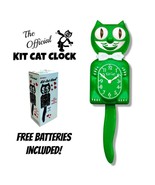 CLASSIC GREEN KIT CAT CLOCK 15.5&quot; Free Battery USA MADE Official Kit-Cat... - €61,21 EUR