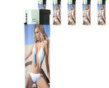 French Pin Up Girls D5 Lighters Set of 5 Electronic Refillable Butane  - $15.79